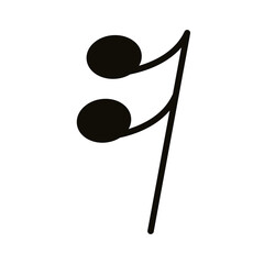 music note silhouette style icon