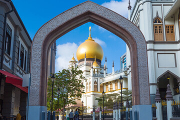 Masjid Sultan mosque on Arab Street in the Malay Heritage District, Singapore, Republic of...