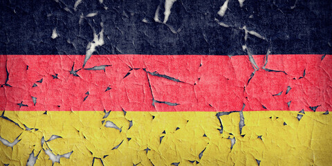 Wandfarbe von Deutschlandfahne blättert ab