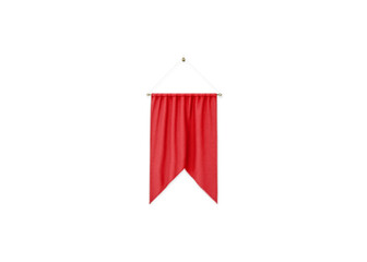 Red dovetail pennant flag mockup isolated on white background