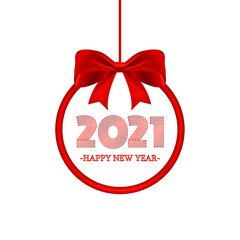 2021 Happy New Year design element. Isolated on white background. Vector illustration.