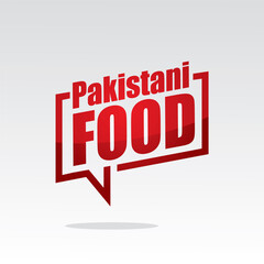 Fototapeta premium Pakistani food in speech brackets red color with isolated background