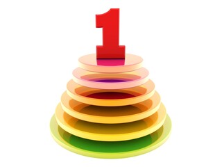 Pyramid with number 1 at the top