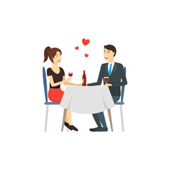 Cartoon Characters People Couple in Love. Vector