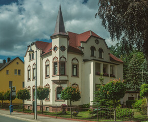 Fototapeta premium Wald Blumen Feld Landschaft Erzgebirge Städte Dörfer