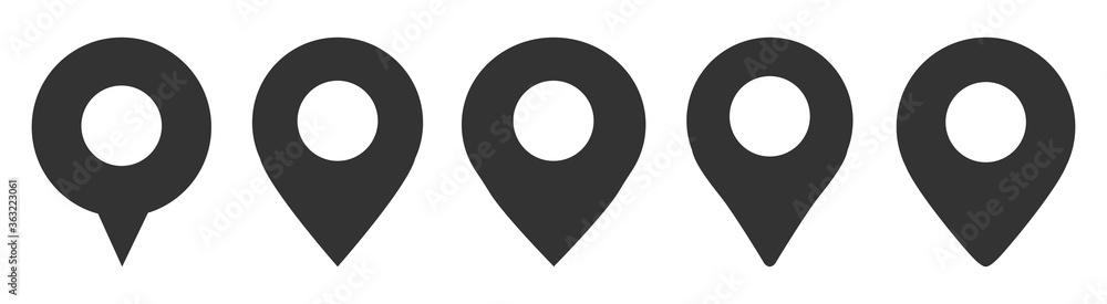 Aufkleber location pin icon. map attach marker place. location icon. map pointer marker icon set. gps location