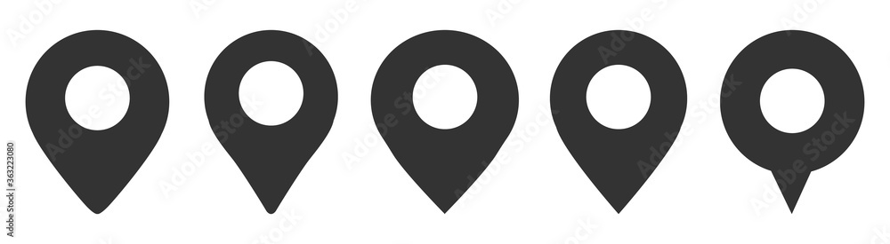 Poster location pin icon. map attach marker place. location icon. map pointer marker icon set. gps location