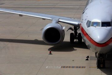 Small passenger aircraft on the apron
