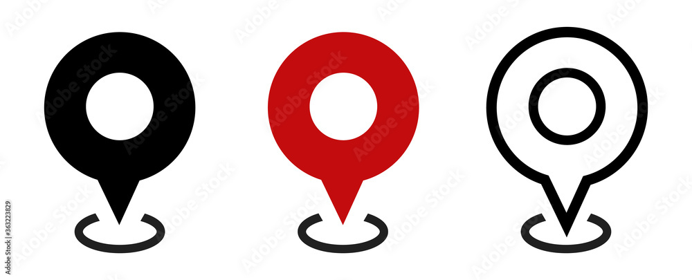 Aufkleber location pin icon. map attach marker place. location icon. map pointer marker icon set. gps location