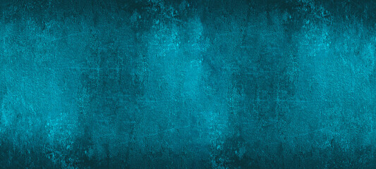 Abstract dirty rustic colorful blue texture background banner panoramic panorama, with black...