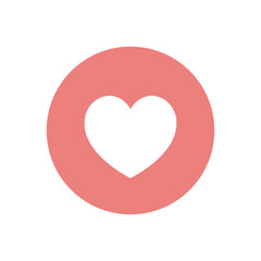 heart icon flat design. Vector illustration on a white background. Social network