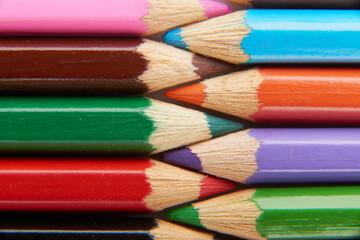 Fototapeta premium Close up macro shot color pencil pile pencil tips
