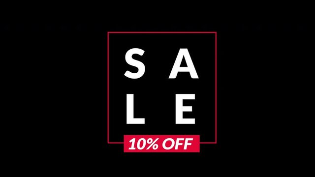Sale 10% off animation motion graphic video. Promo banner, badge, sticker. 10 percent off Royalty-free Stock 4K Footage with Alpha Channel transparent background
