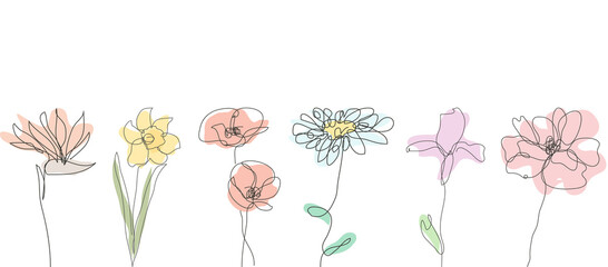 hand drawn flowers set