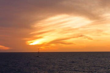 Fototapeta na wymiar Tropical sunset - Atlantic coast landscape on Tenerife