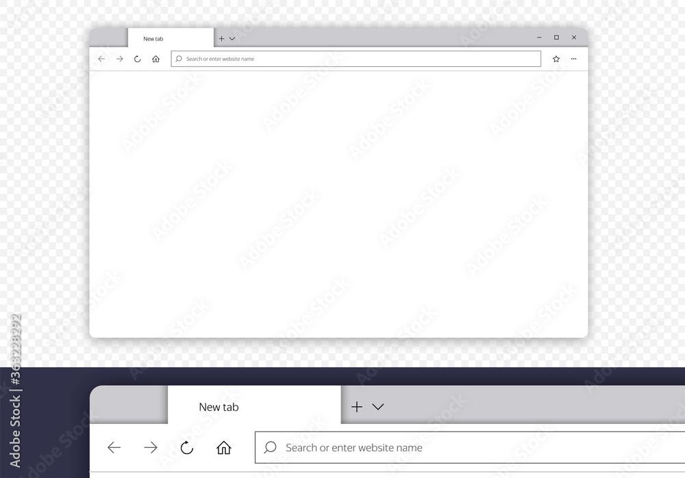 Wall mural mock-up blank browser window for your design isolated transparent background. vector illustration ep