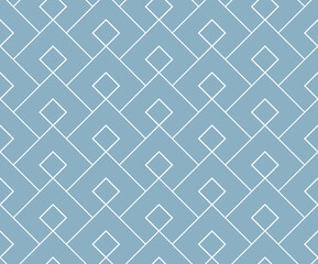 The geometric pattern with lines. Seamless vector background. White and blue texture. Graphic modern pattern. Simple lattice graphic design