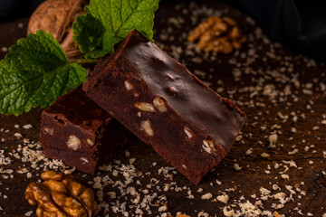 Homemade chocolate with nuts