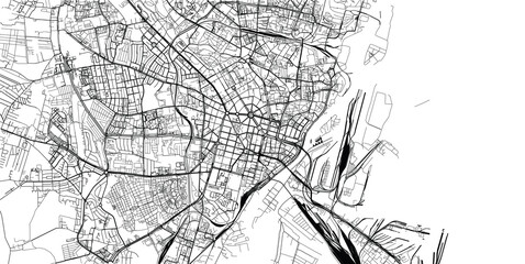 Fototapeta na wymiar Urban vector city map of Szczecin, Poland