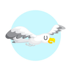 cute seagull character vector