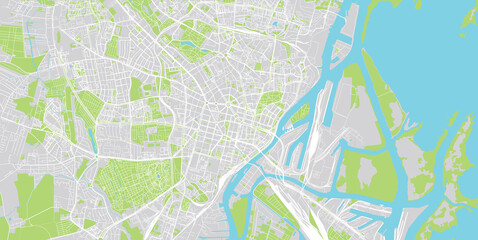 Fototapeta premium Urban vector city map of Szczecin, Poland
