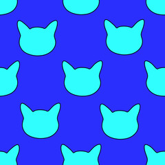 seamless pattern with funny cats