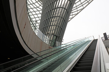 Obraz premium Deformed Metal Frame Structures in Parks, Shanghai, China