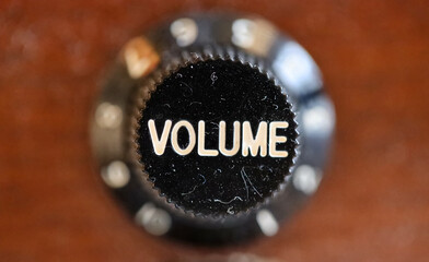 Top down close up shot of volume knob