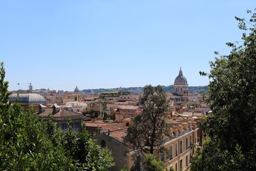 Obraz premium Rooftop view of Rome city Center italy Rome is historical city tourist attraction with many beautiful landmarks