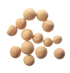 Face powder balls cosmetics isolated on white background