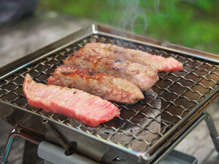 登山で黒毛和牛焼肉（ヒウチ）