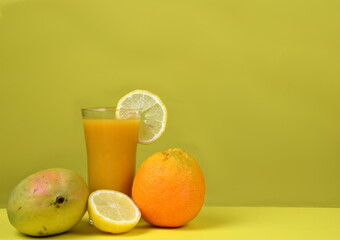yellow smoothie - healthy fruity drink