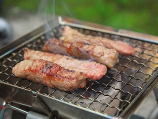 登山で黒毛和牛焼肉（ヒウチ）