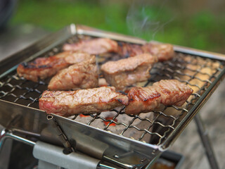 登山で黒毛和牛焼肉（ヒウチ）