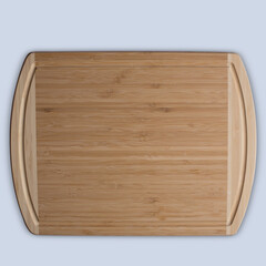 Wooden cutting board on a white background