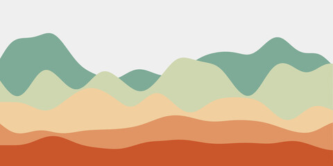 Fototapeta na wymiar Abstract blue orange hills background. Colorful waves modern vector illustration.