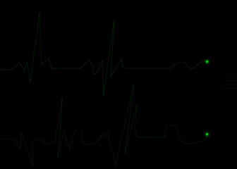 Illustration abstraction of heart beat line, heart beat pulse graphic illustration concept isolated on black background