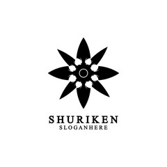 ninja shuriken black solid icon modern design, isolated on white background. flat style for graphic design template. suitable for logo, web, UI, mobile app. vector illustration