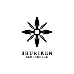 ninja shuriken black solid icon modern design, isolated on white background. flat style for graphic design template. suitable for logo, web, UI, mobile app. vector illustration