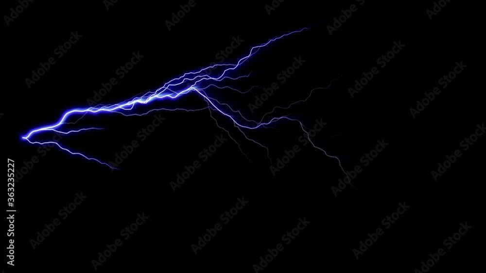 Poster lightning thunder strikes fx loop/ 4k animation of action dynamic distorted electric lightning strok