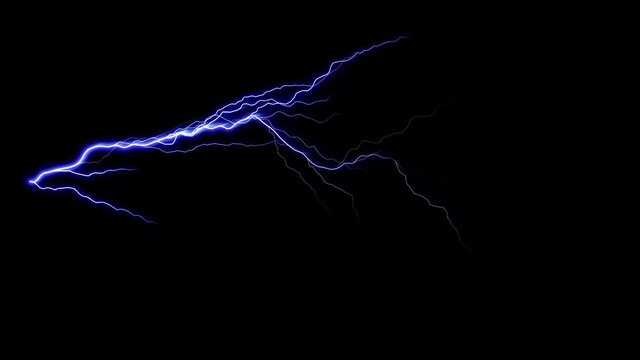 Lightning Thunder Strikes Fx Loop/ 4k animation of action dynamic distorted electric lightning strokes twitching on black background