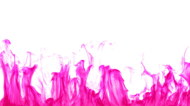 Pink ink or smoke on a white background. Abstract color illustration. Chemical flame.