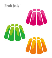 Colorful fruits jelly Vector Illustration