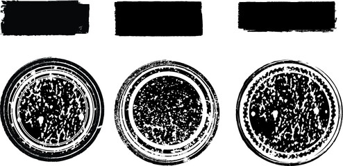 Grunge post Stamps Collection, Circles. Banners, Insignias , Logos, Icons, Labels and Badges Set . vector distress textures.blank shapes.