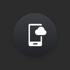 Mobile Cloud -  Matte Black Web Button
