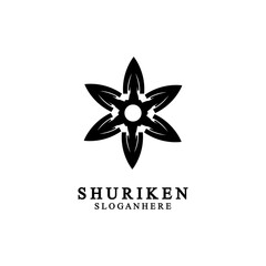 ninja shuriken black solid icon modern design, isolated on white background. flat style for graphic design template. suitable for logo, web, UI, mobile app. vector illustration
