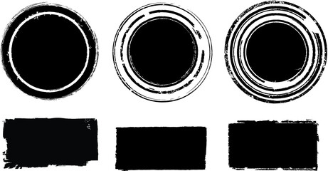 Grunge post Stamps Collection, Circles. Banners, Insignias , Logos, Icons, Labels and Badges Set . vector distress textures.blank shapes.