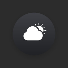 Mostly Cloudy -  Matte Black Web Button