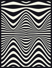 Wave lines black and white design abstrack Vector Illustration