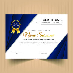 Certificate of appreciation design template with modern elements